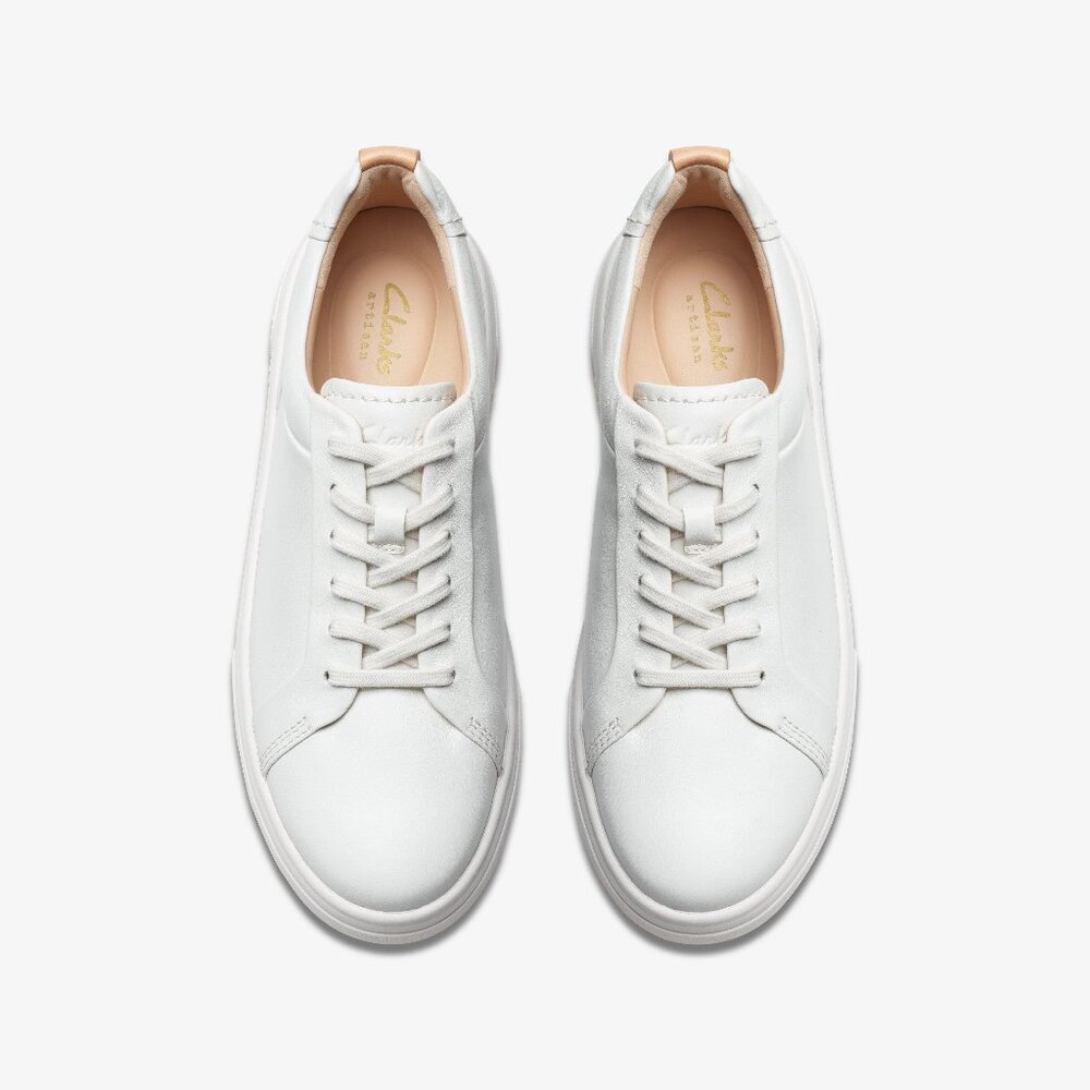 Clarks White Leather Sneaker‎